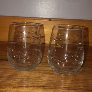 Etched Fish Wine Glasses